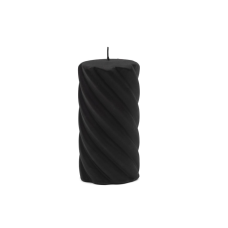 Twisted Velvet Pillar Candle Black 8x15